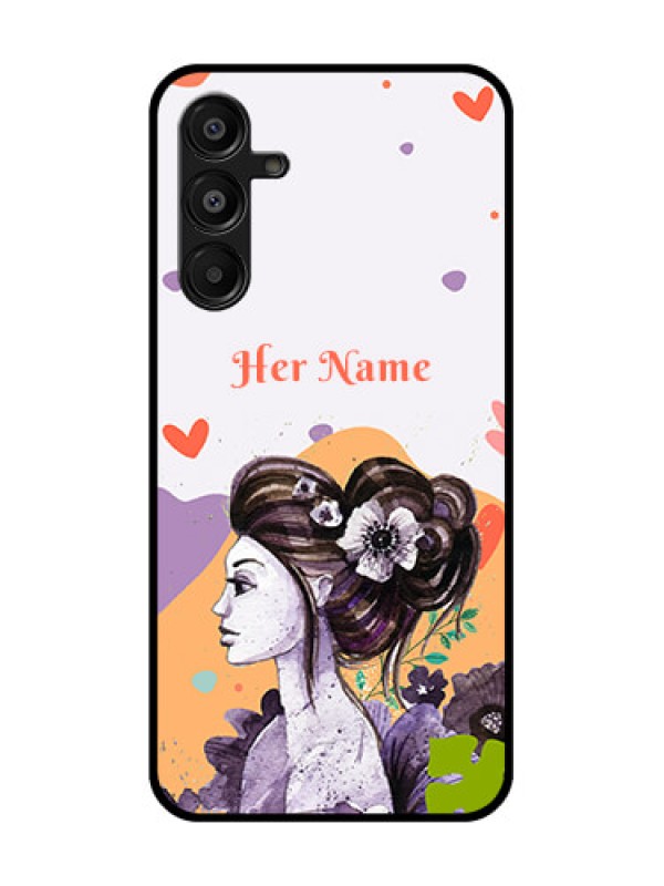 Custom Galaxy M16 5G Custom Glass Phone Case - Woman And Nature Design