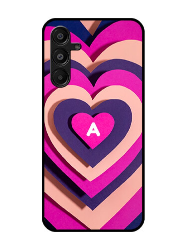 Custom Galaxy M16 5G Custom Glass Phone Case - Cute Heart Pattern Design