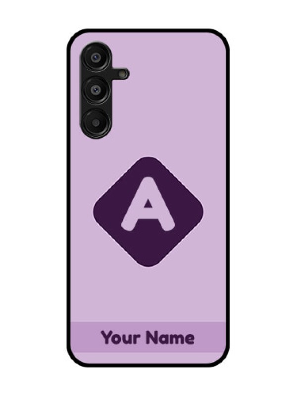 Custom Galaxy M16 5G Custom Glass Phone Case - Custom Letter In Curved Badge Design