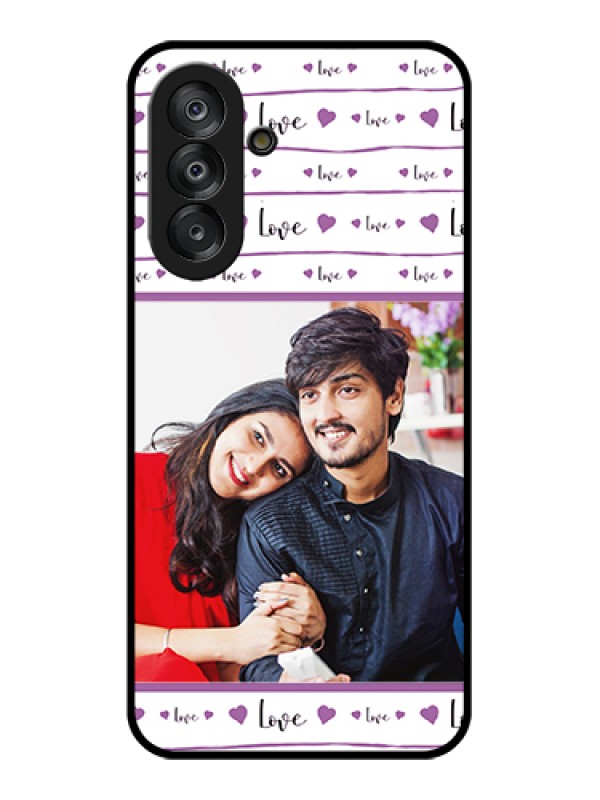 Custom Samsung Galaxy M17 5G Custom Glass Phone Case - Couples Heart Design