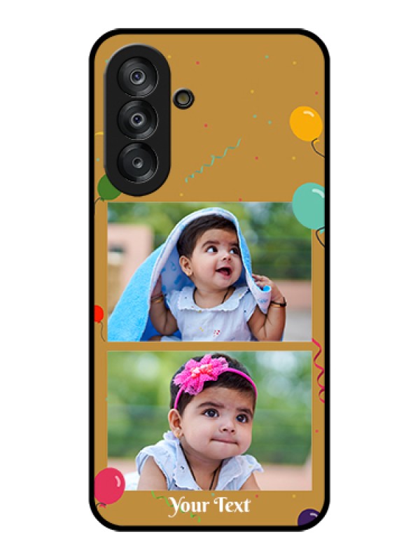 Custom Samsung Galaxy M17 5G Custom Glass Phone Case - Image Holder With Birthday Celebrations Design