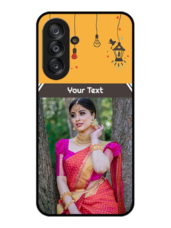 Custom Samsung Galaxy M17 5G Custom Glass Phone Case - With Family Picture And Icons