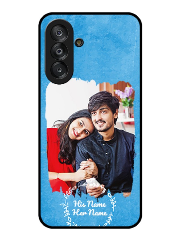 Custom Samsung Galaxy M17 5G Custom Glass Phone Case - Blue Color Vintage Design