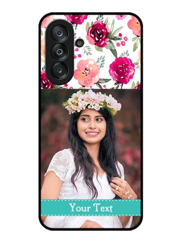 Custom Samsung Galaxy M17 5G Custom Glass Phone Case - Water Colors Floral Design
