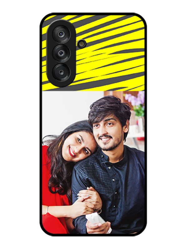 Custom Samsung Galaxy M17 5G Custom Glass Phone Case - Yellow Abstract Design