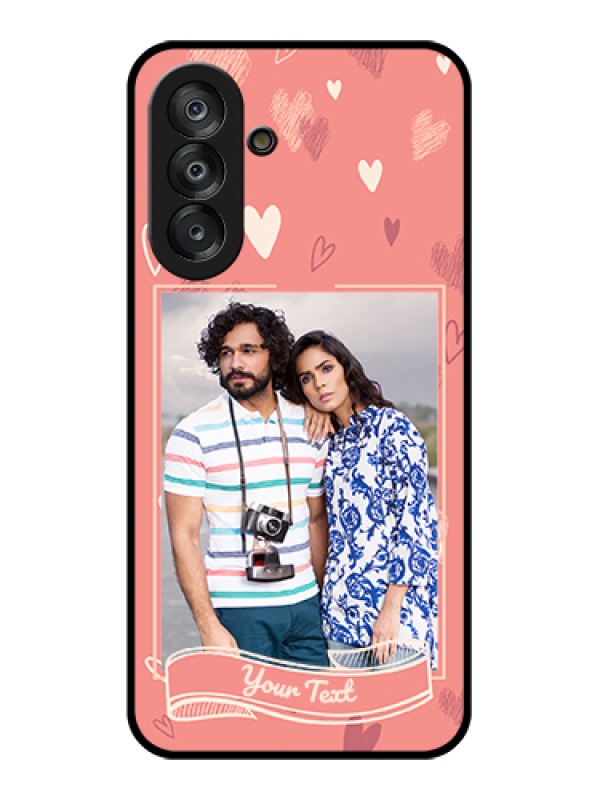 Custom Samsung Galaxy M17 5G Custom Glass Phone Case - Love Doodle Art Design