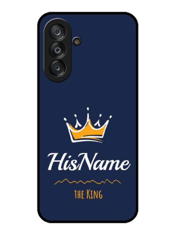 Custom Samsung Galaxy M17 5G Custom Glass Phone Case - King With Name Design