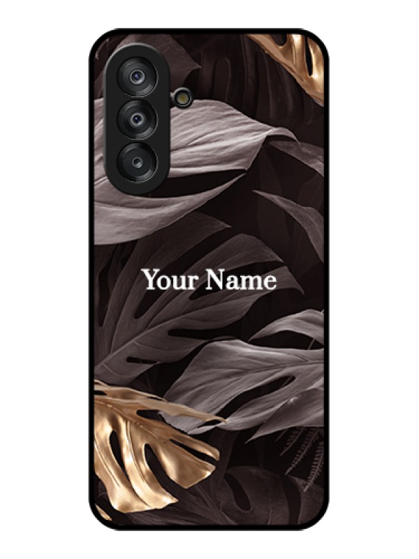 Custom Samsung Galaxy M17 5G Custom Glass Phone Case - Wild Leaves Digital Paint Design