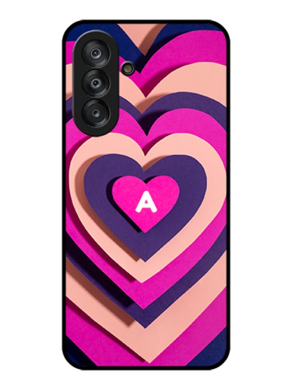 Custom Samsung Galaxy M17 5G Custom Glass Phone Case - Cute Heart Pattern Design