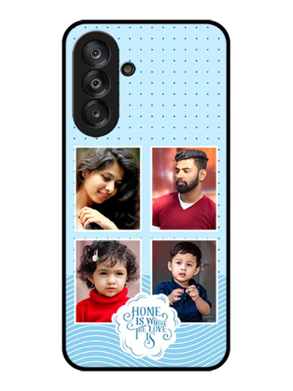 Custom Samsung Galaxy M17 5G Custom Glass Phone Case - Cute Love Quote With 4 Pic Upload Design