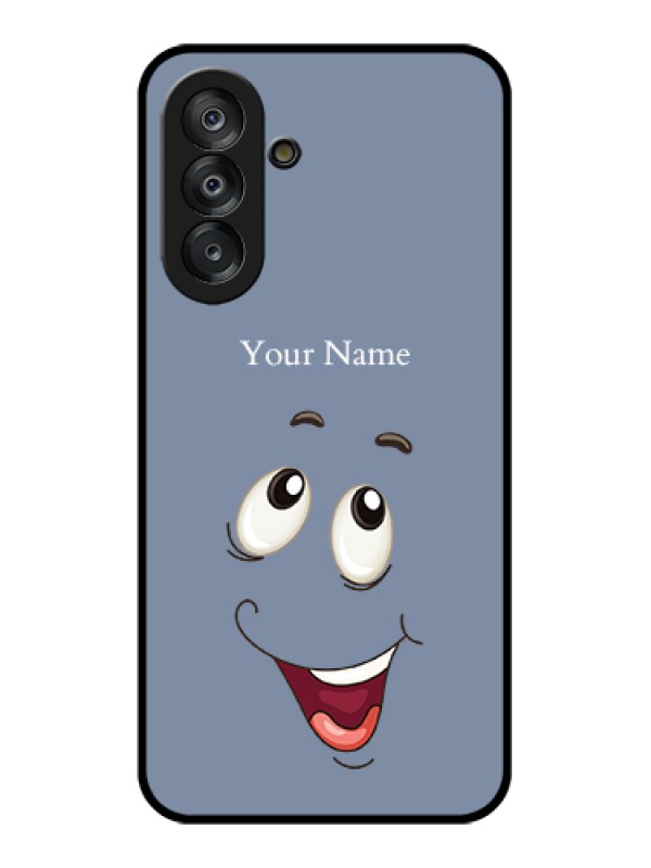 Custom Samsung Galaxy M17 5G Custom Glass Phone Case - Laughing Cartoon Face Design