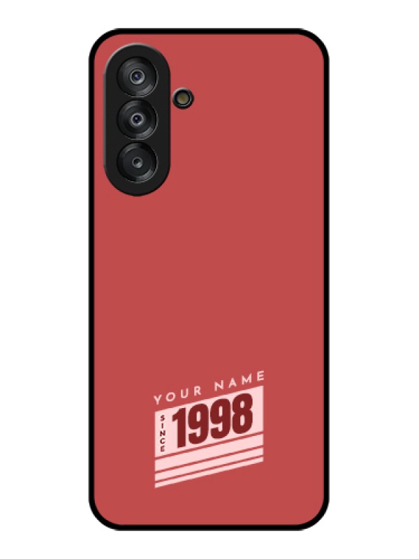 Custom Samsung Galaxy M17 5G Custom Glass Phone Case - Red Custom Year Of Birth Design