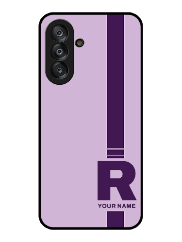Custom Samsung Galaxy M17 5G Custom Glass Phone Case - Simple Dual Tone Stripe With Name Design