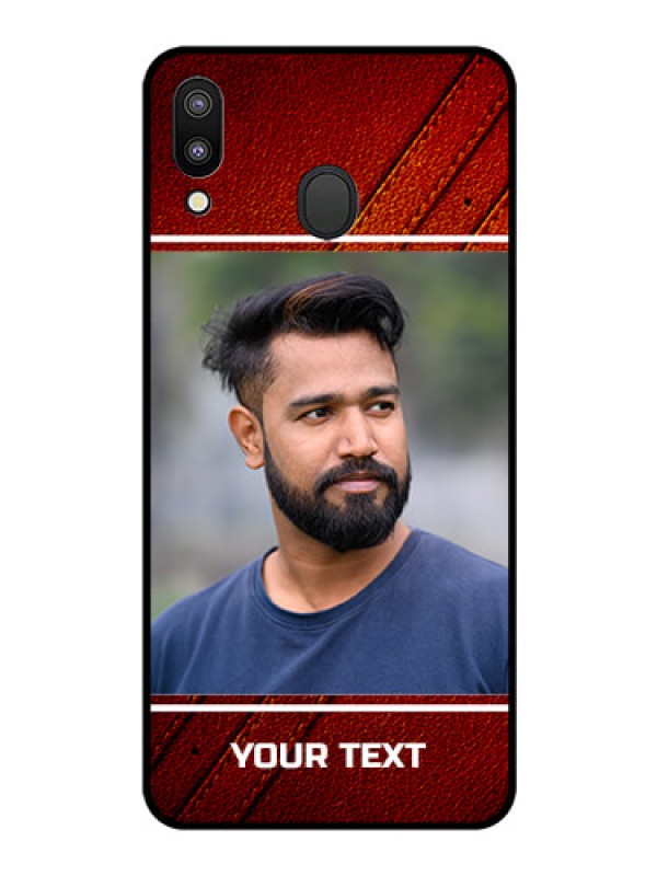 Custom Galaxy M20 Personalized Glass Phone Case - Leather Phone Case Design