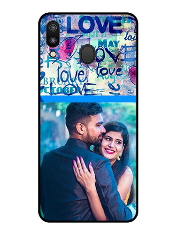 Custom Galaxy M20 Custom Glass Mobile Case - Colorful Love Design