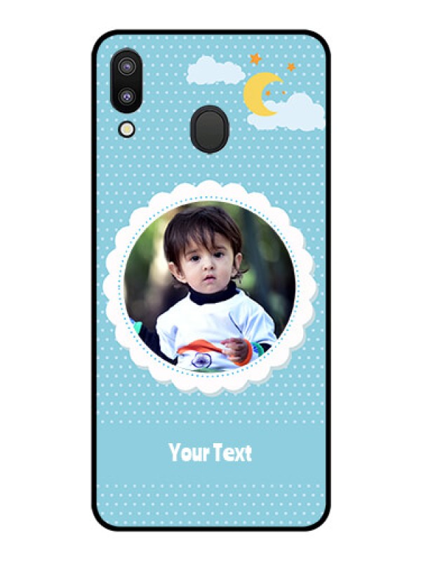 Custom Galaxy M20 Personalised Glass Phone Case - Violet Pattern Design