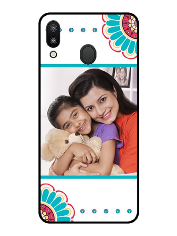 Custom Galaxy M20 Custom Glass Phone Case - Flower Design