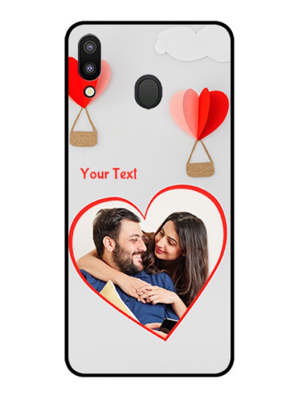 Custom Galaxy M20 Custom Glass Mobile Case - Parachute Love Design