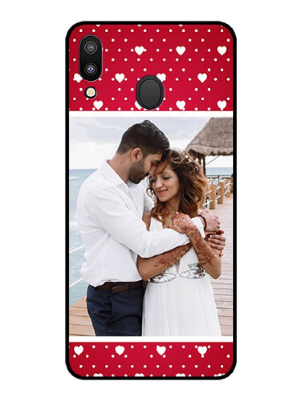 Custom Galaxy M20 Photo Printing on Glass Case - Hearts Mobile Case Design