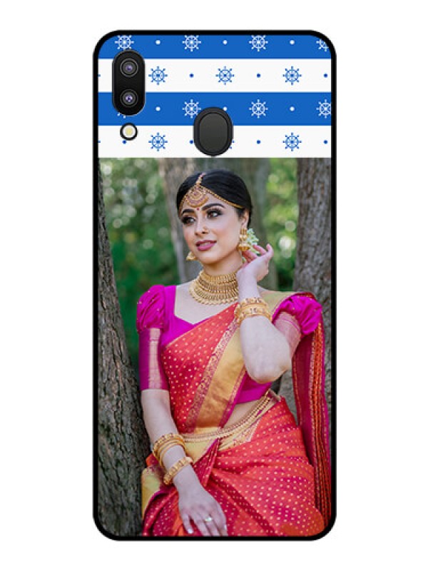 Custom Galaxy M20 Photo Printing on Glass Case - Snow Pattern Design