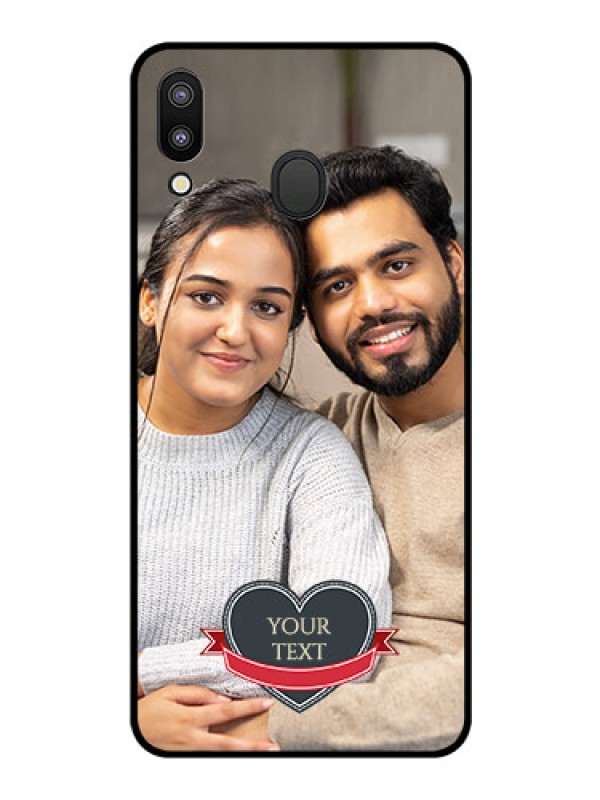 Custom Galaxy M20 Custom Glass Phone Case - Just Married Couple Design