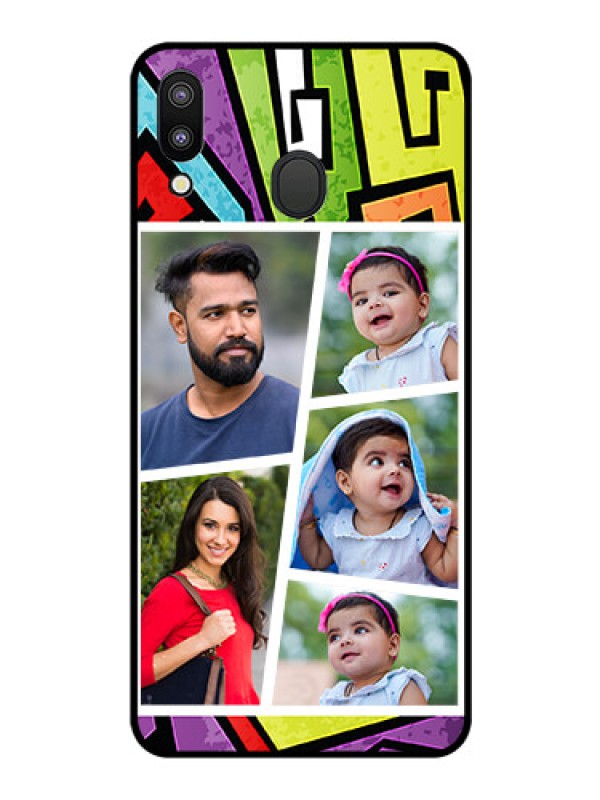 Custom Galaxy M20 Custom Glass Phone Case - Graffiti pattern Design