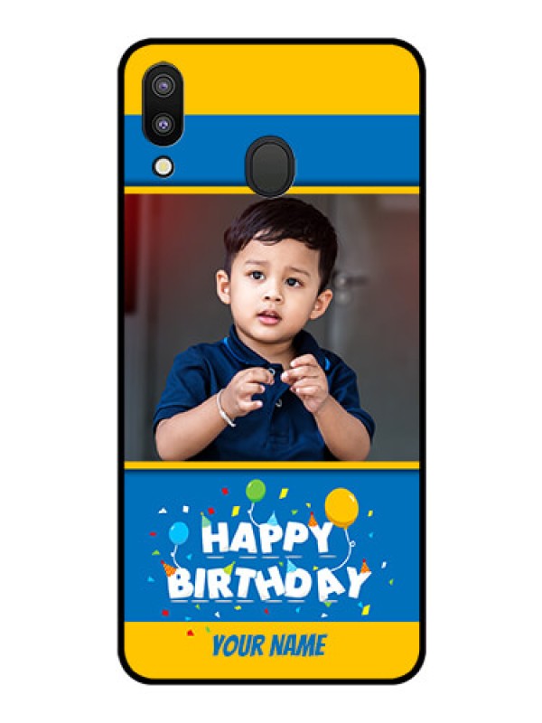 Custom Galaxy M20 Custom Glass Mobile Case - Birthday Wishes Design