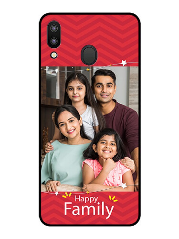 Custom Galaxy M20 Personalized Glass Phone Case - Happy Family Design
