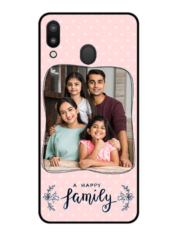 Custom Galaxy M20 Custom Glass Phone Case - Family with Dots Design