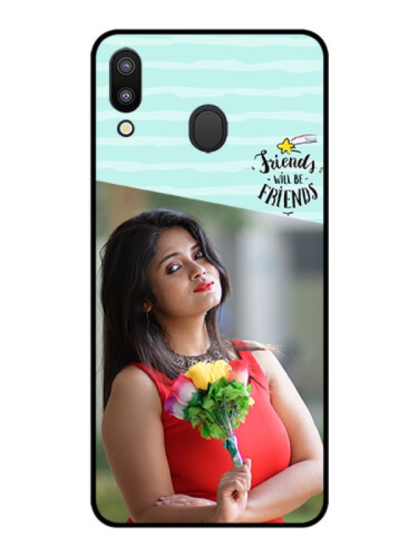 Custom Galaxy M20 Custom Glass Phone Case - Friends Picture Icon Design