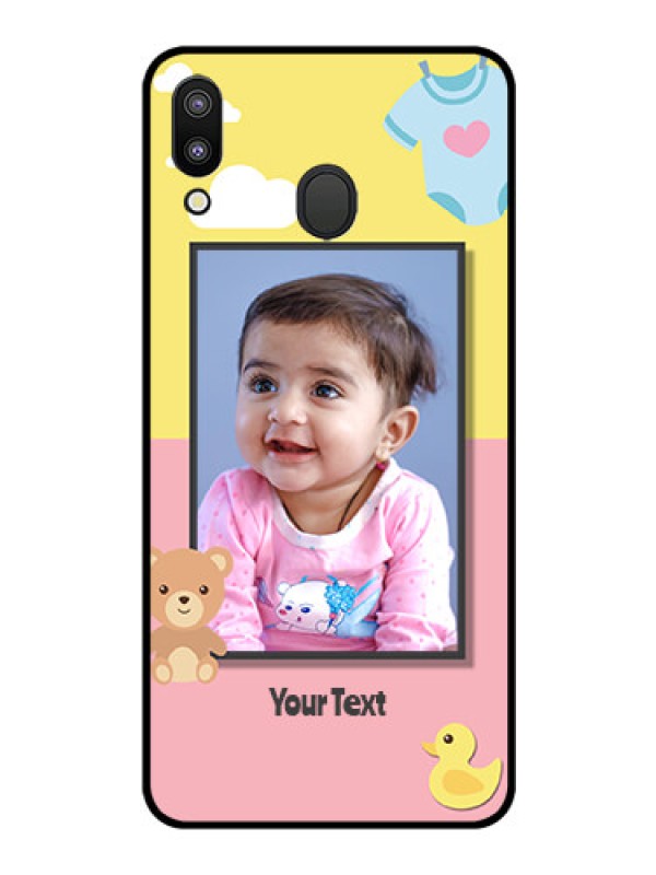 Custom Galaxy M20 Photo Printing on Glass Case - Kids 2 Color Design