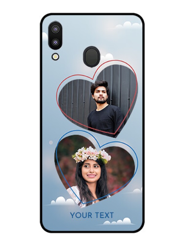 Custom Galaxy M20 Custom Glass Mobile Case - Blue Color Couple Design 