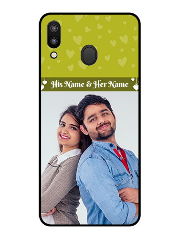 Custom Galaxy M20 Custom Glass Phone Case - You & Me Heart Design