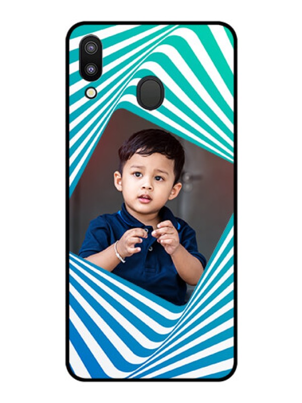 Custom Galaxy M20 Personalized Glass Phone Case - Abstract Spiral Design