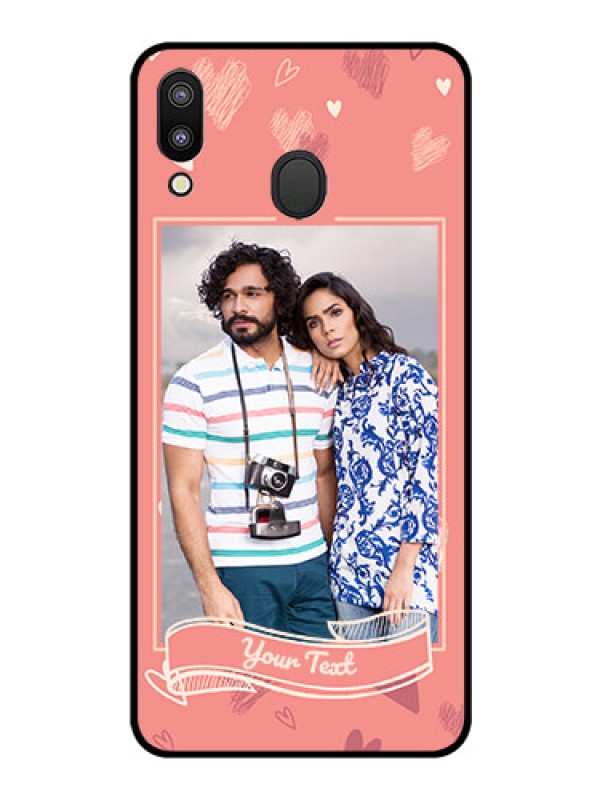 Custom Galaxy M20 Custom Glass Phone Case - Love doodle art Design