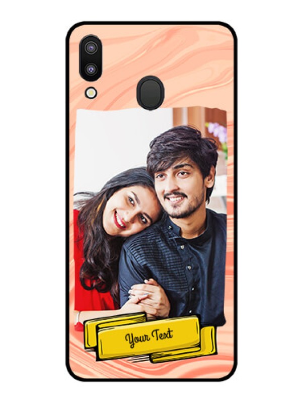 Custom Galaxy M20 Personalized Glass Phone Case - Marble Texture Design