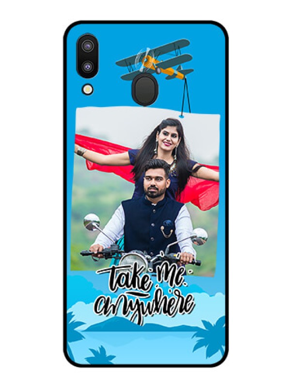 Custom Galaxy M20 Custom Glass Mobile Case - Traveller Design 