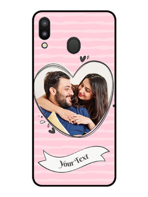 Custom Galaxy M20 Custom Glass Phone Case - Vintage Heart Design