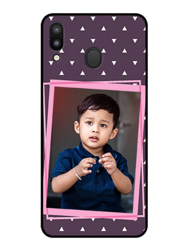 Custom Galaxy M20 Custom Glass Mobile Case - Triangle Pattern Dotted Design