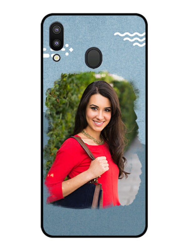 Custom Galaxy M20 Custom Glass Mobile Case - Grunge Line Art Design