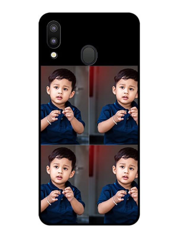 Custom Galaxy M20 4 Image Holder on Glass Mobile Cover