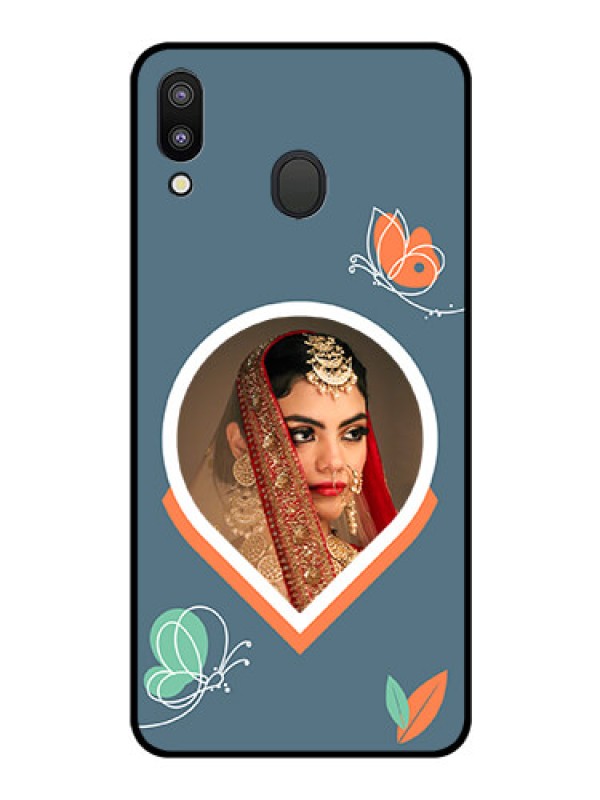 Custom Galaxy M20 Custom Glass Mobile Case - Droplet Butterflies Design