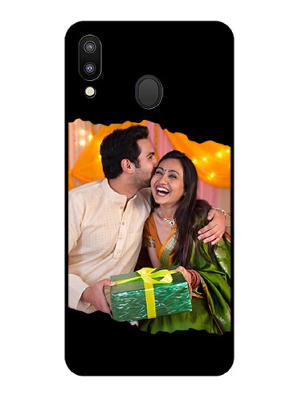 Custom Galaxy M20 Custom Glass Phone Case - Tear-off Design