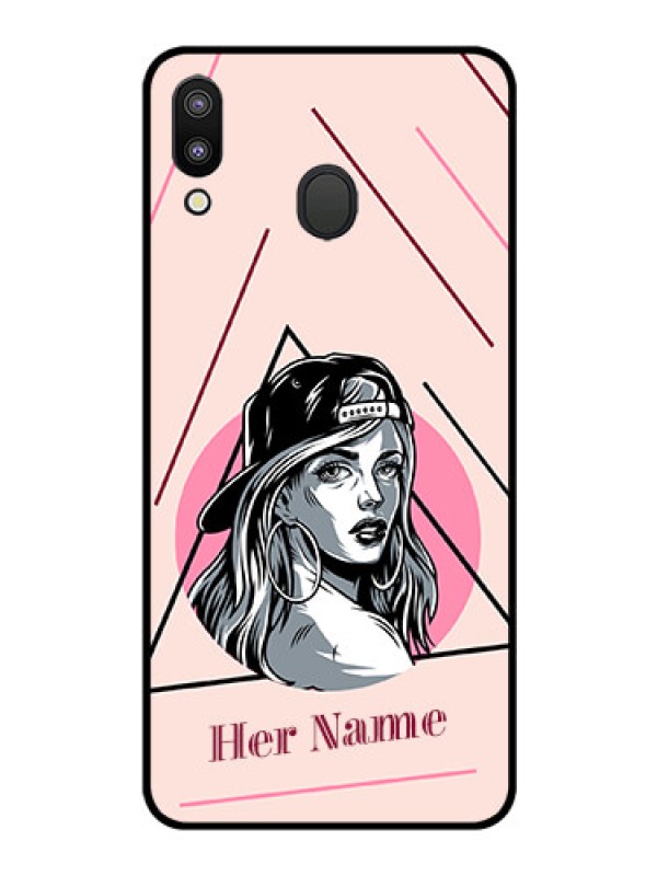 Custom Galaxy M20 Personalized Glass Phone Case - Rockstar Girl Design