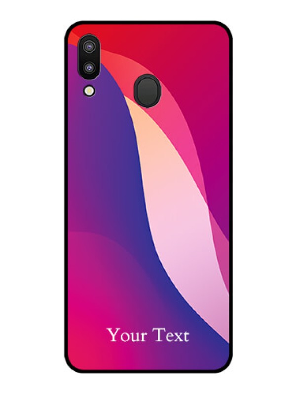 Custom Galaxy M20 Personalized Glass Phone Case - Digital abstract Overlap Design