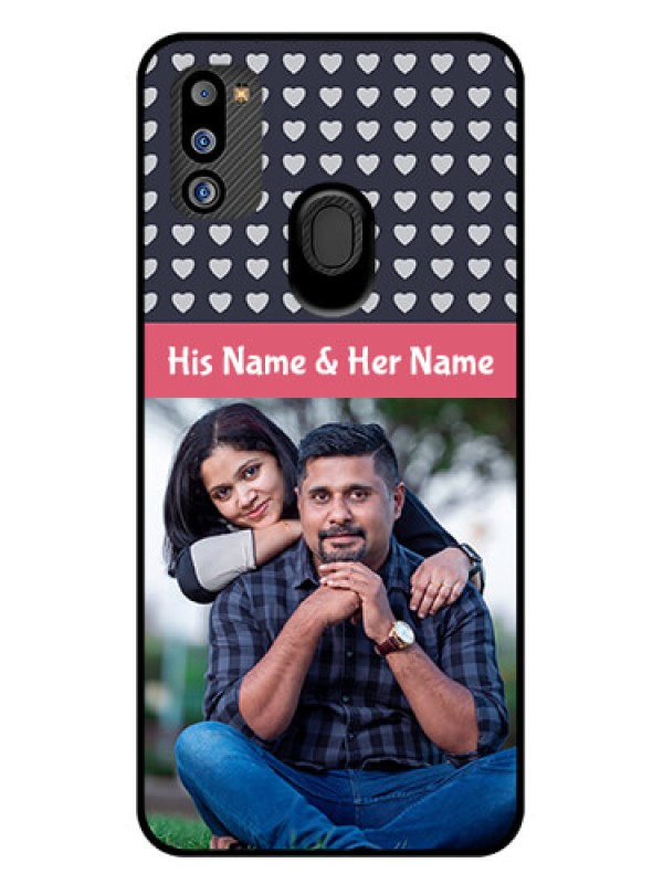Custom Galaxy M21 2021 Edition Custom Glass Mobile Case - Love Symbols Design