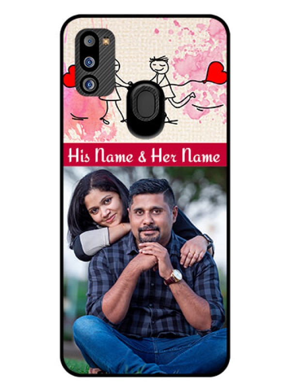 Custom Galaxy M21 2021 Edition Photo Printing on Glass Case - You and Me Case Design