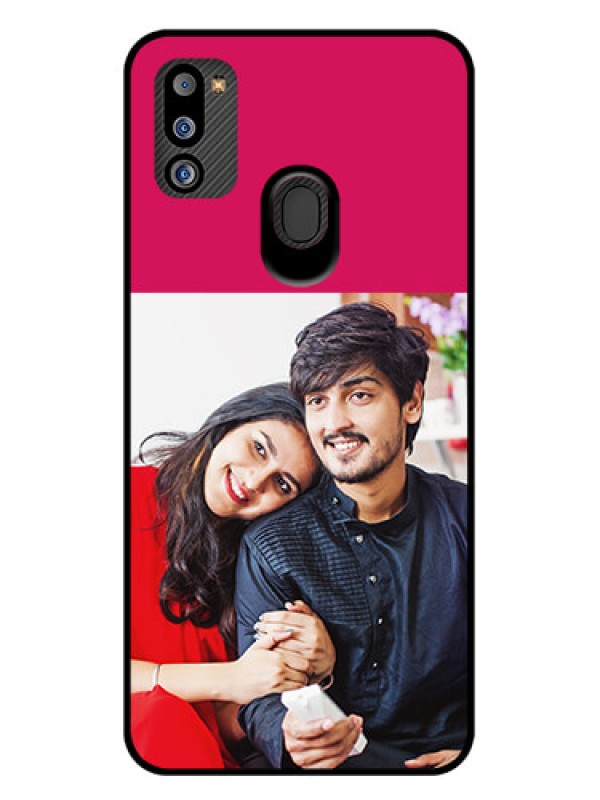 Custom Galaxy M21 2021 Edition Custom Glass Mobile Case - Anniversary Cover Design
