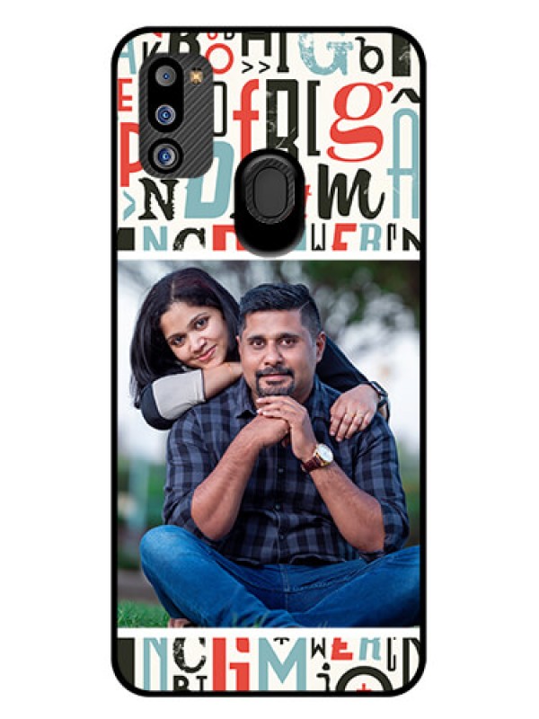 Custom Galaxy M21 2021 Edition Personalized Glass Phone Case - Alphabet Design