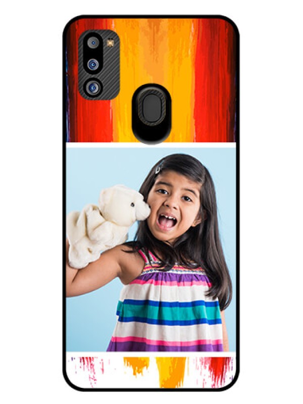 Custom Galaxy M21 2021 Edition Personalized Glass Phone Case - Multi Color Design